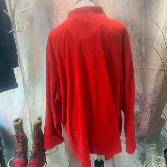 📌Woman Within Ferrari Red Microfleece Quarter-Zip Pullover 5X 38/40 - Picture 6 of 12